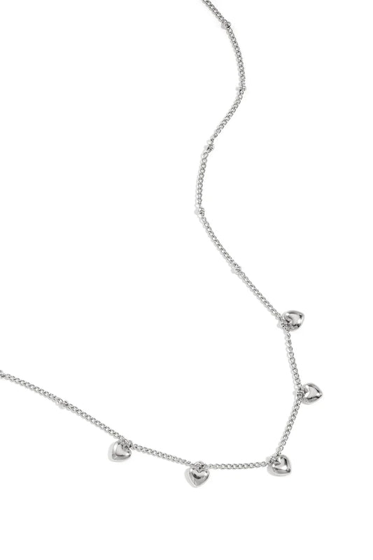 Kleine hartjes minimalistische ketting zilver