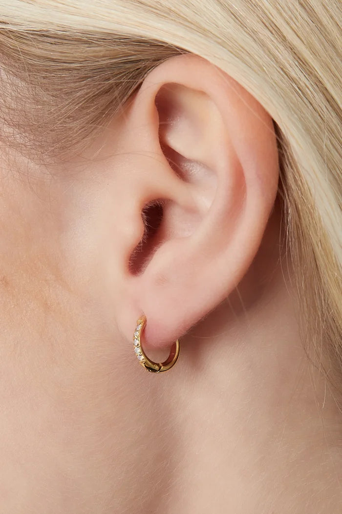 Kleine oorringen met steentjes oorbellen goud