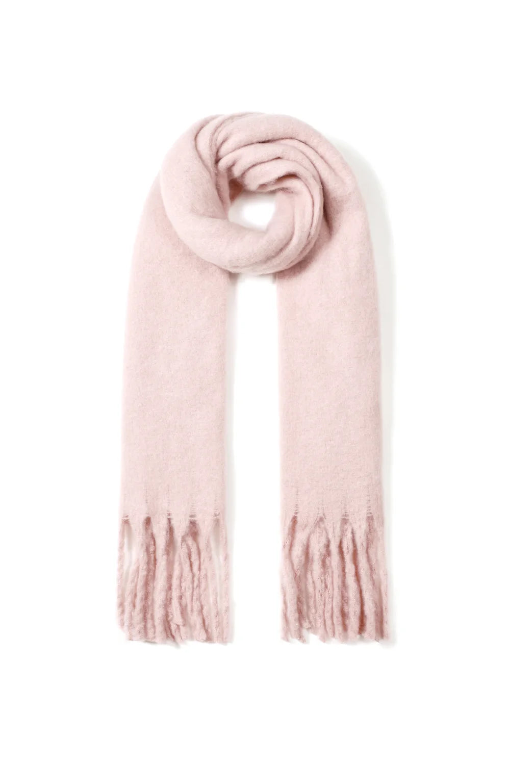 Kleurrijke wintersjaal babyroze