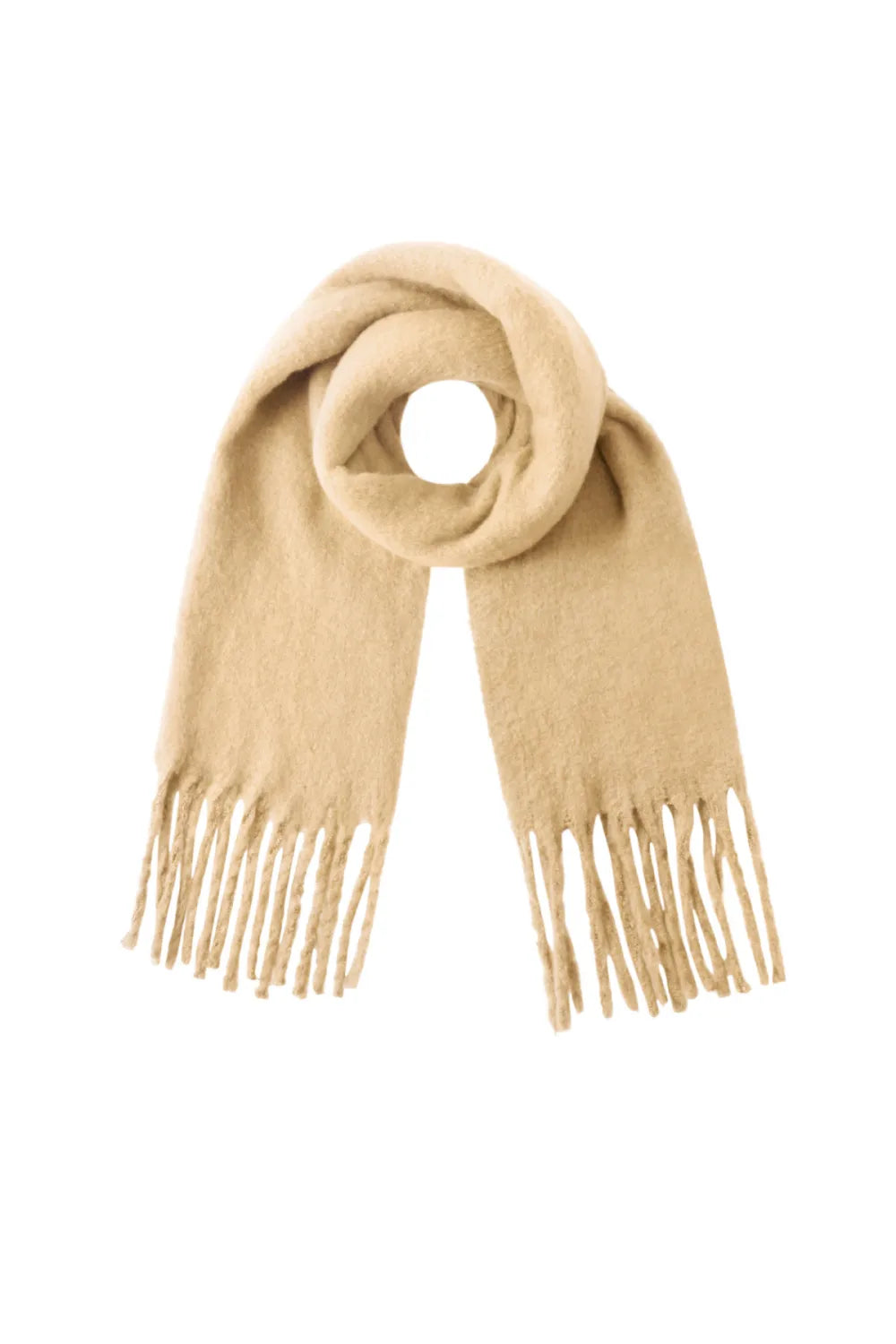 Kleurrijke wintersjaal khaki