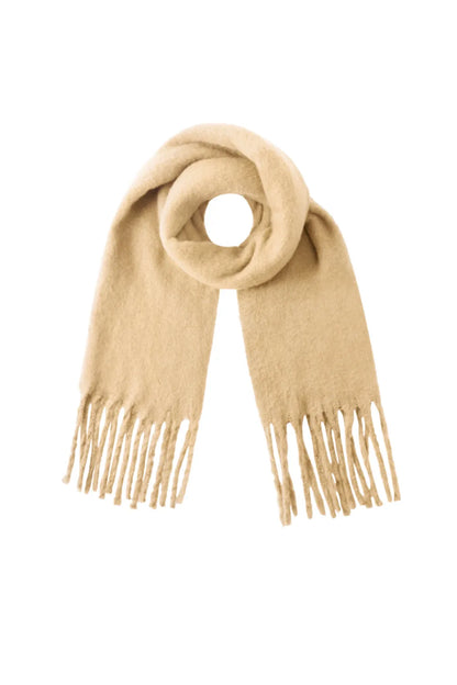 Kleurrijke wintersjaal khaki