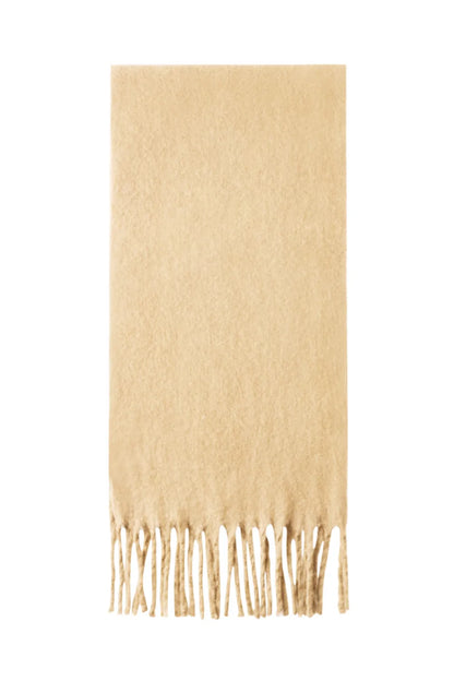Kleurrijke wintersjaal khaki