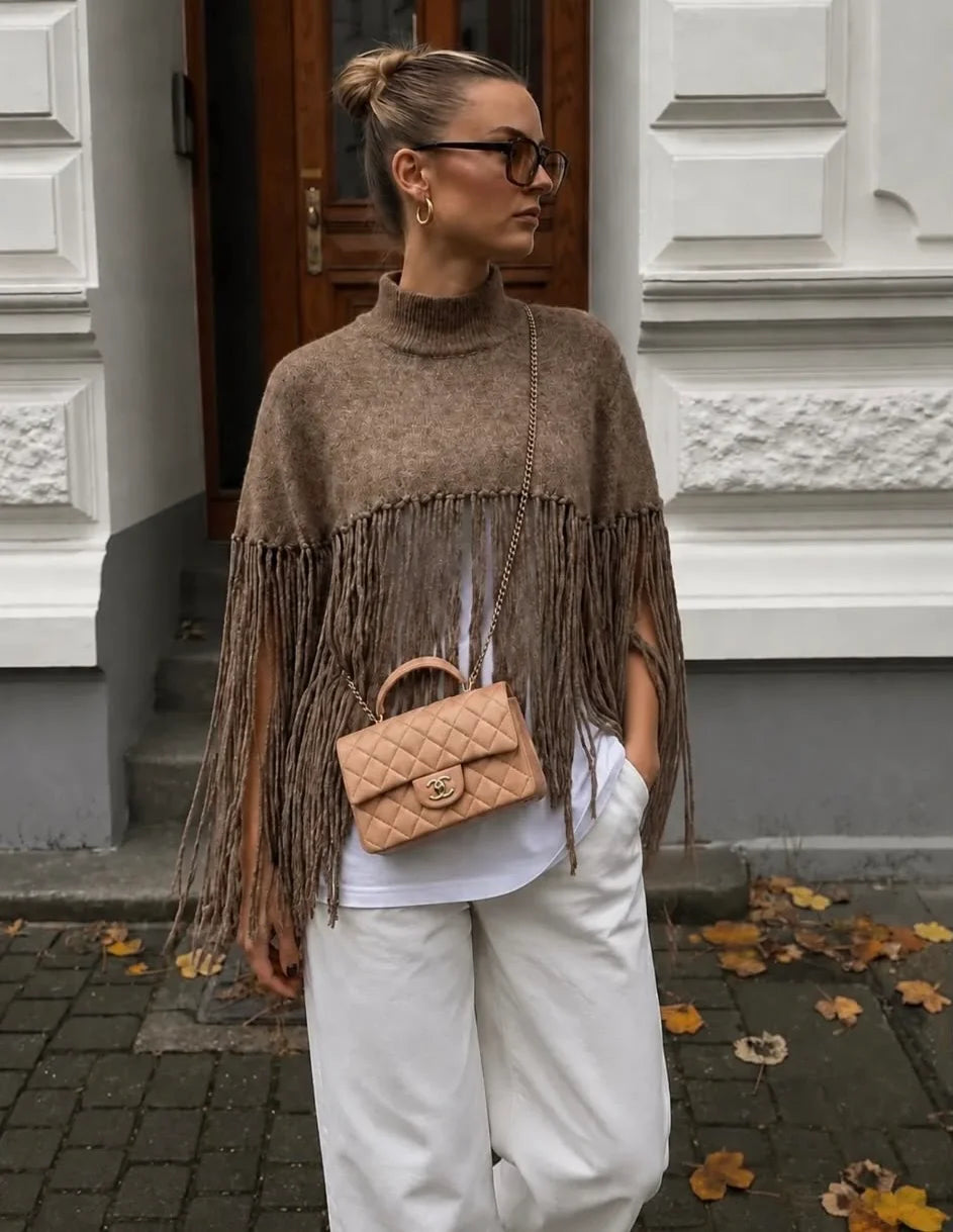 Dames poncho om te layeren