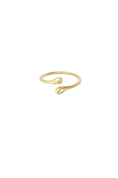 Open druppels ring goud