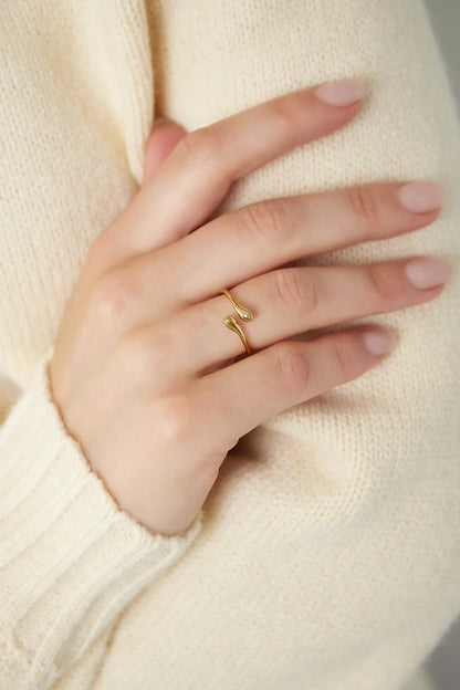Open druppels ring goud