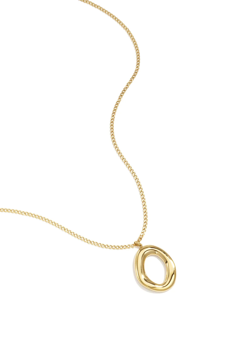 Ovale hanger ketting goud