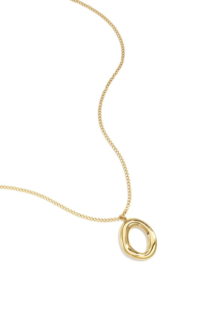 Ovale hanger ketting goud