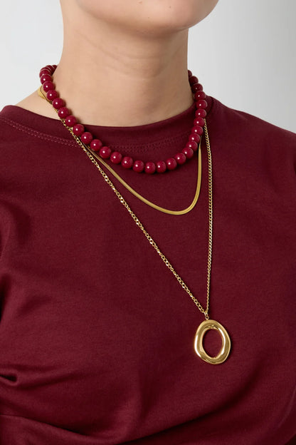 Ovale hanger ketting goud