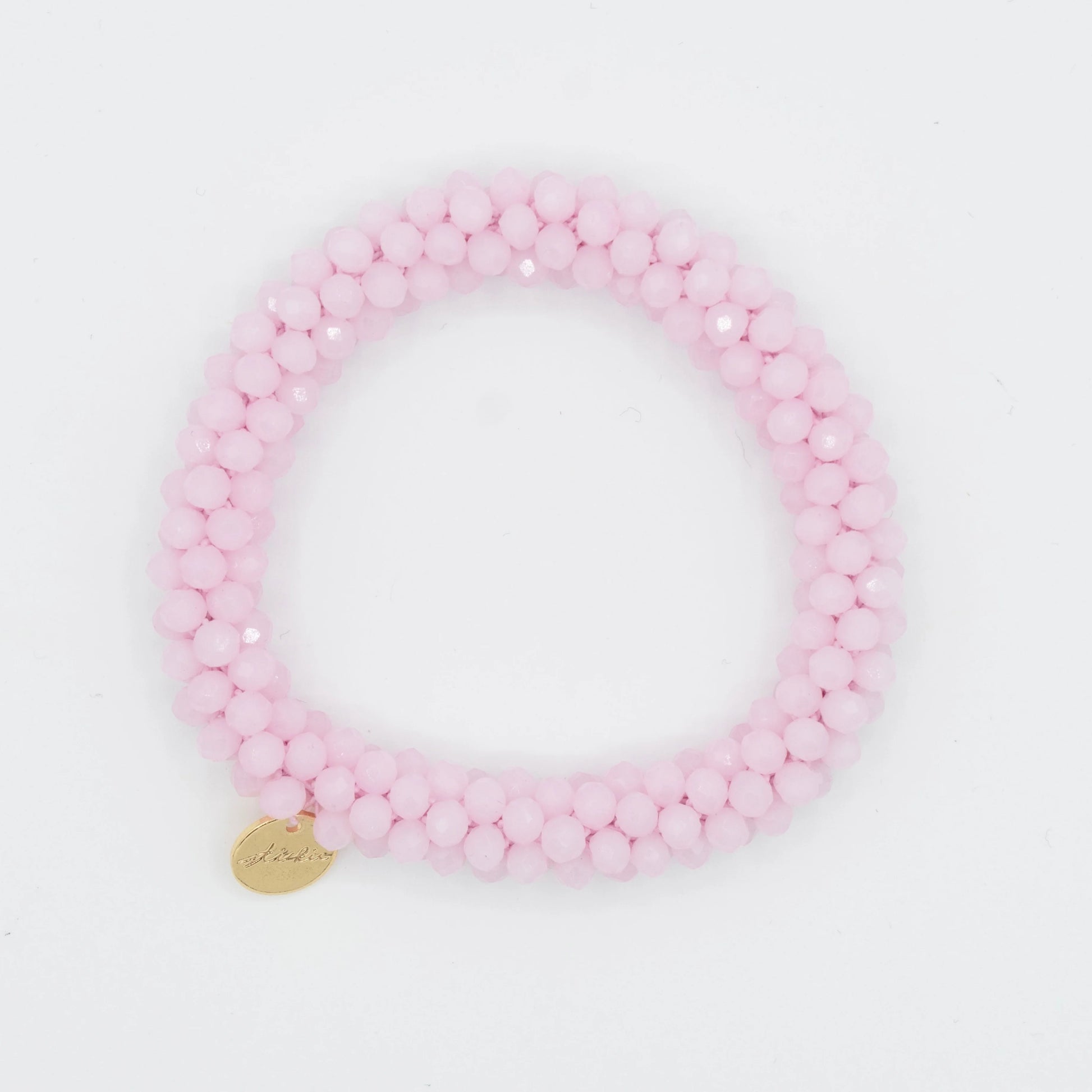 Kralen haarelastiek in Rosy kleur 