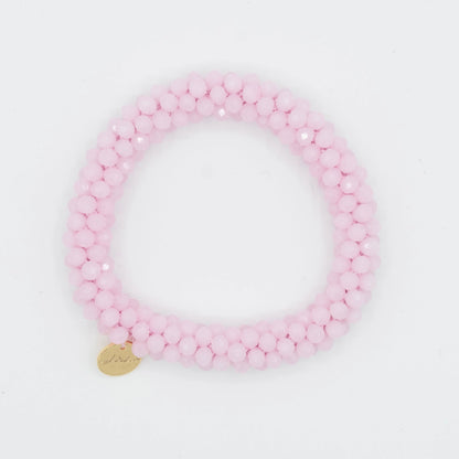 Kralen haarelastiek in Rosy kleur 