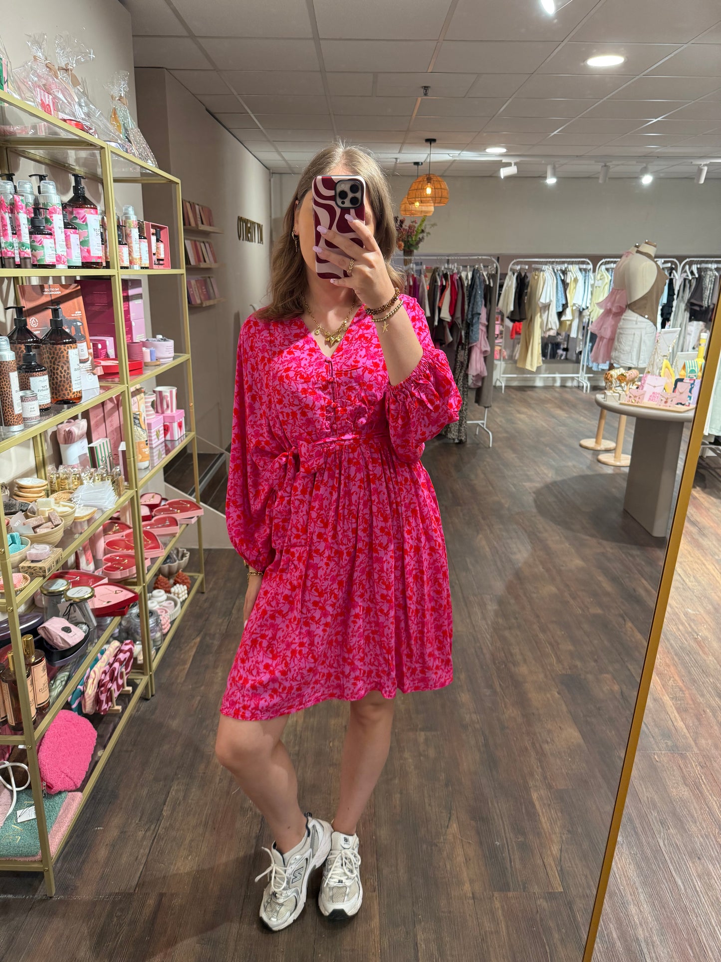 Floral jurk met ceintuur 