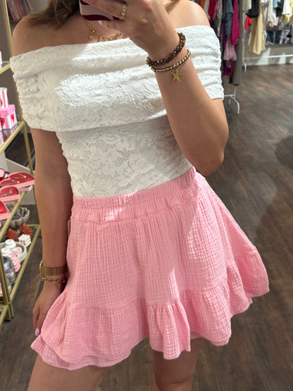 Comfortabele mousseline skort 