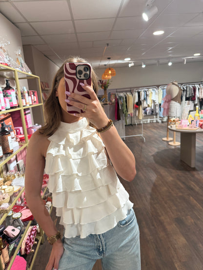 Zomerse witte top voor dames 