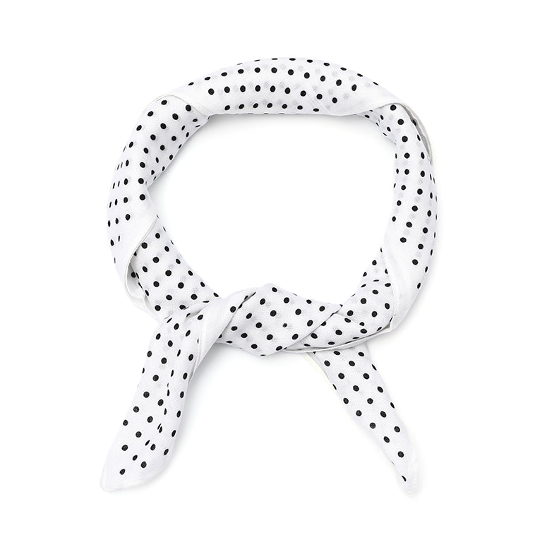 Zomersjaal polkadot wit