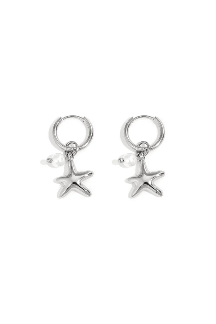 Star of the sea oorbellen zilver