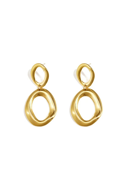 Statement organische ringen oorbellen goud