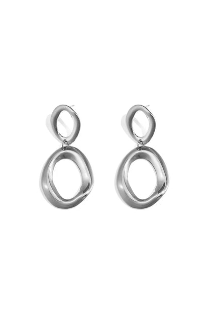 Statement organische ringen oorbellen zilver