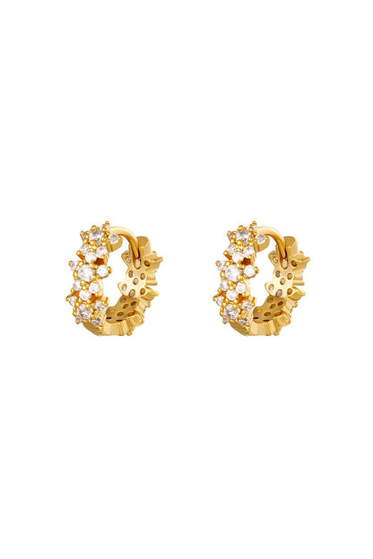 Ster strass hoepel oorbellen goud