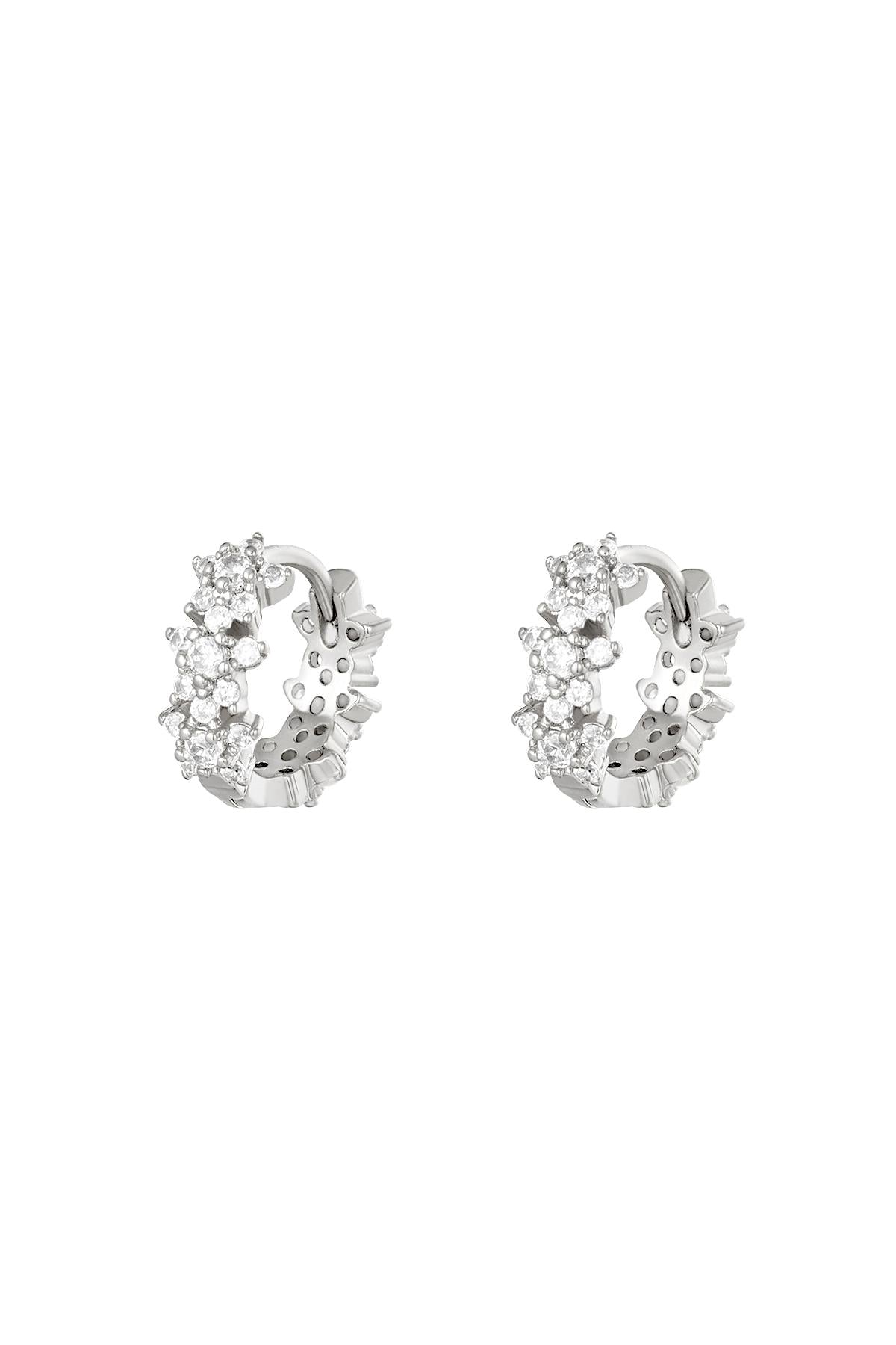 Ster strass hoepel oorbellen zilver
