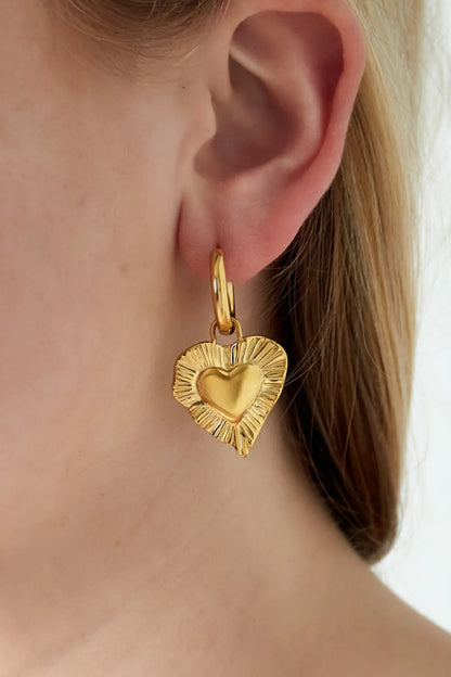 Stralende hart oorbellen goud