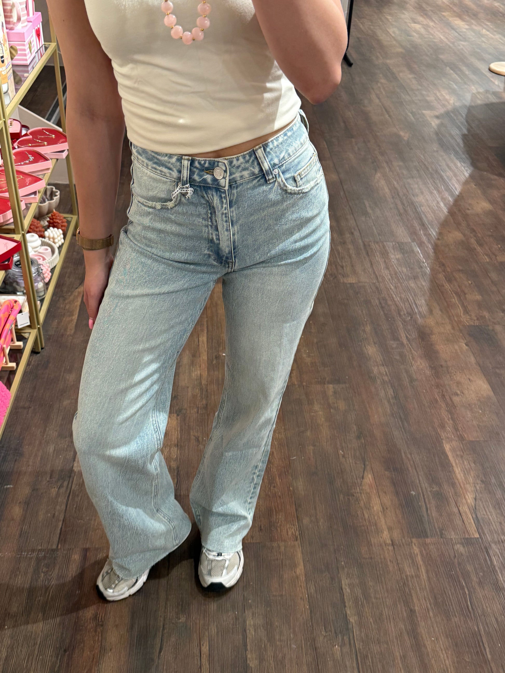 Tall fit jeans in lichtblauw denim