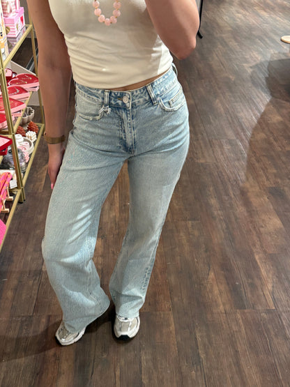 Tall fit jeans in lichtblauw denim