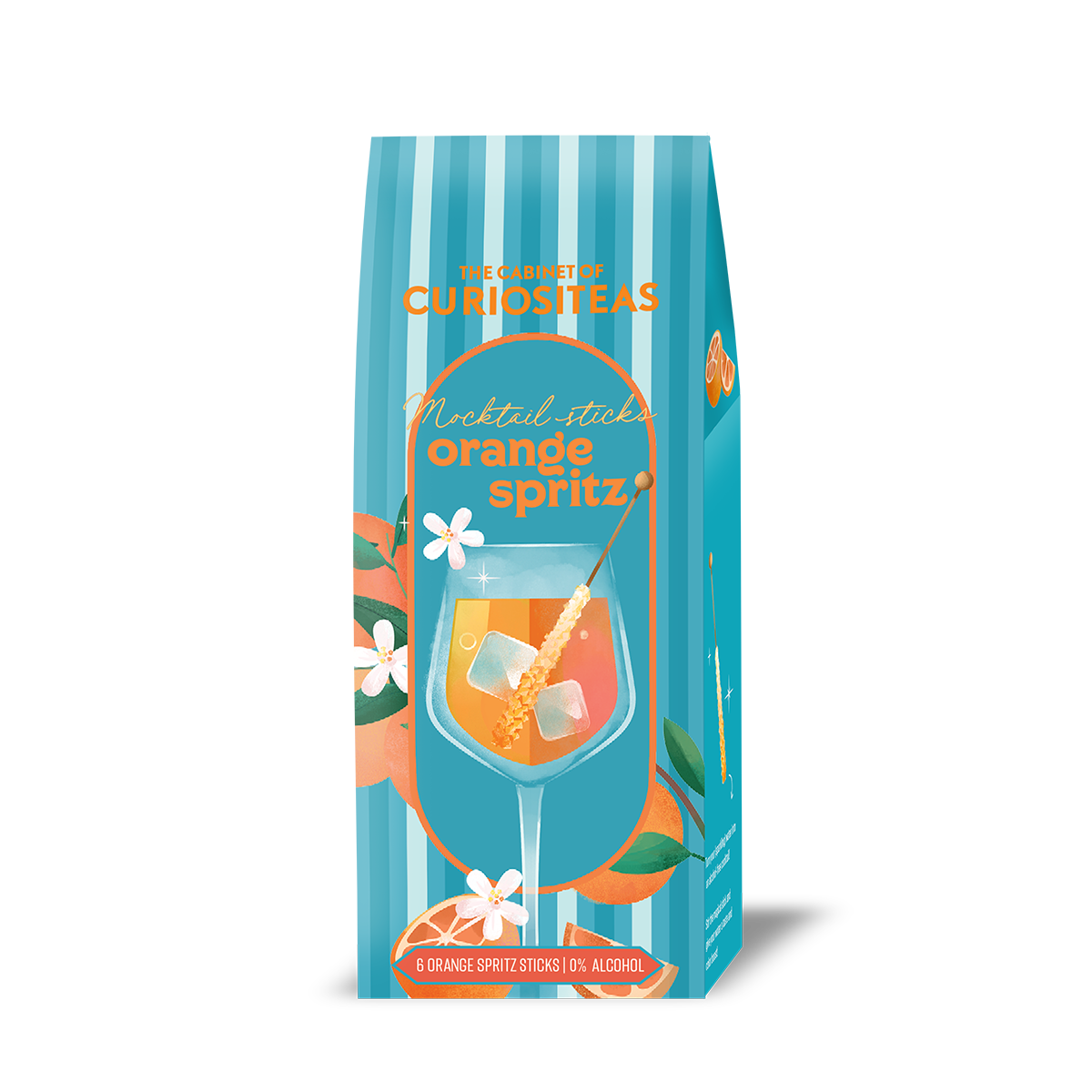The Cabinet of Curiositeas Orange Spritz Mocktail met 6 theesticks 