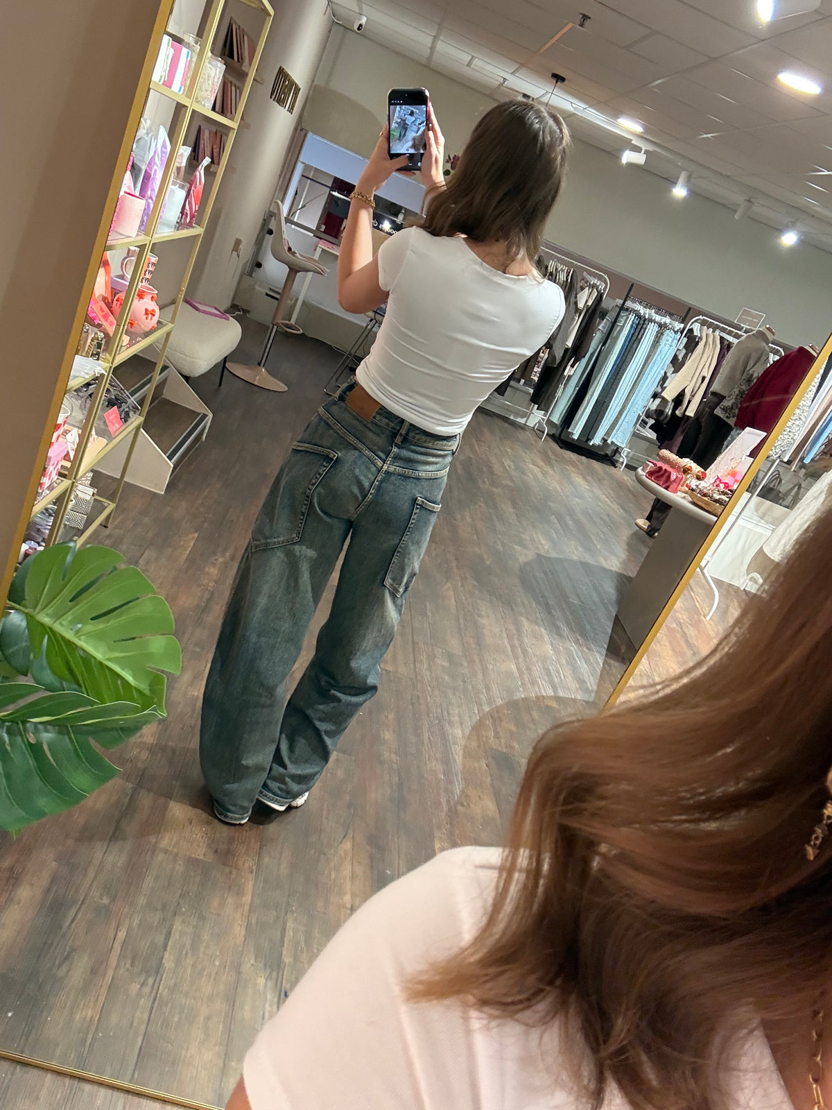 Mid blauwe cargo jeans voor dames