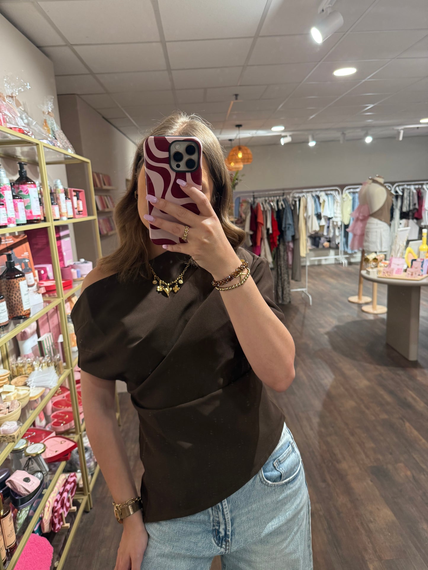 Trendy bruine dames top 