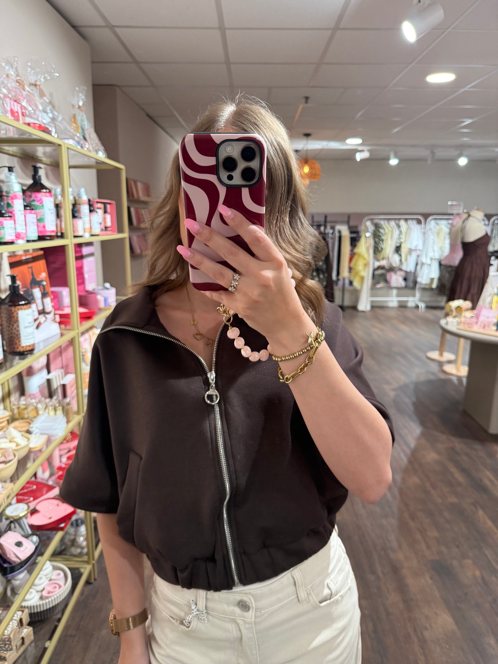 Dames vest met ritssluiting en getailleerde fit