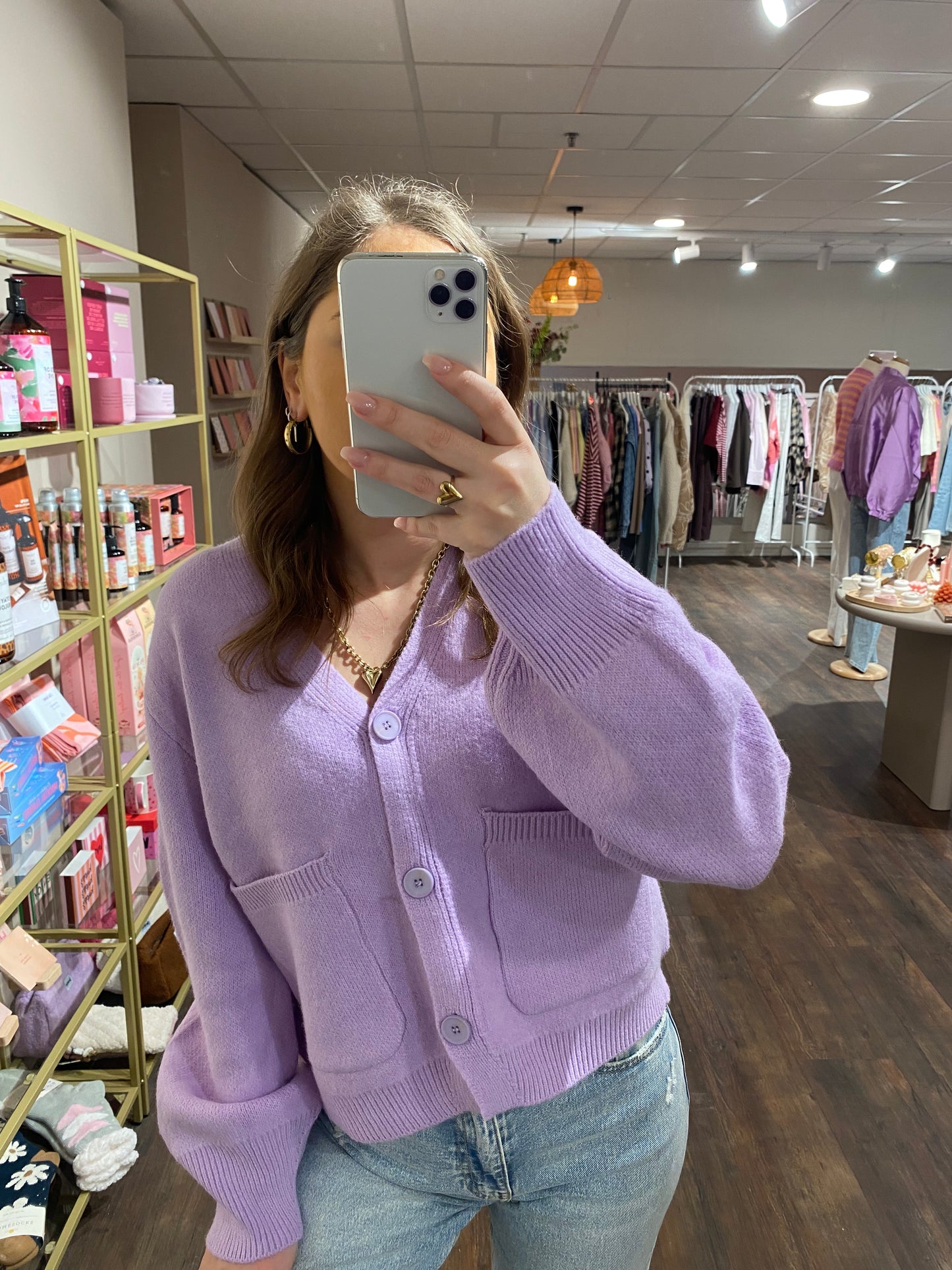 Trendy lichtpaars damesvest.