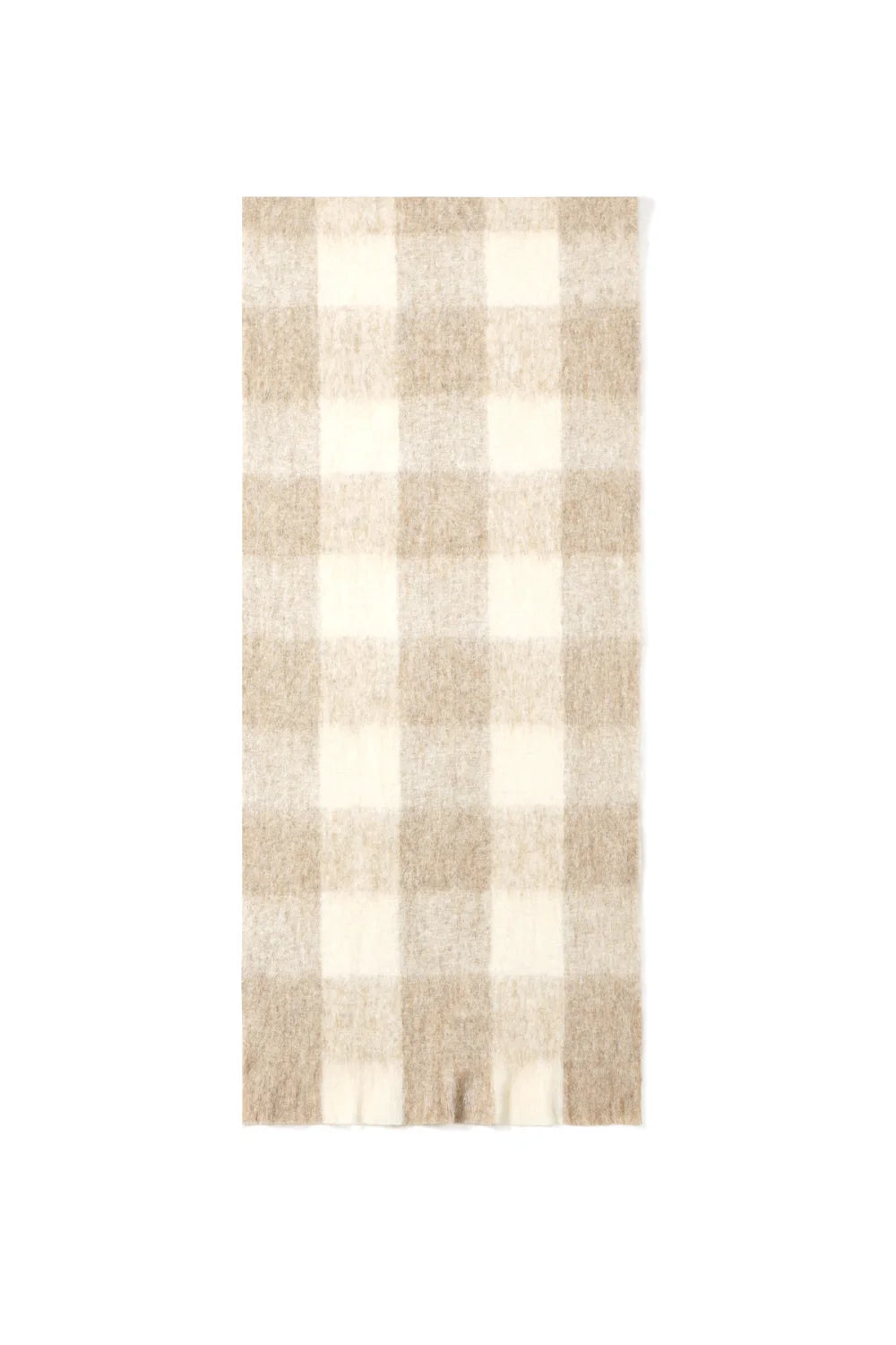 Wintersjaal met ruiten khaki