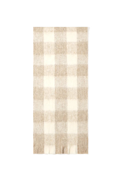 Wintersjaal met ruiten khaki