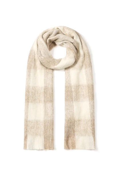 Wintersjaal met ruiten khaki