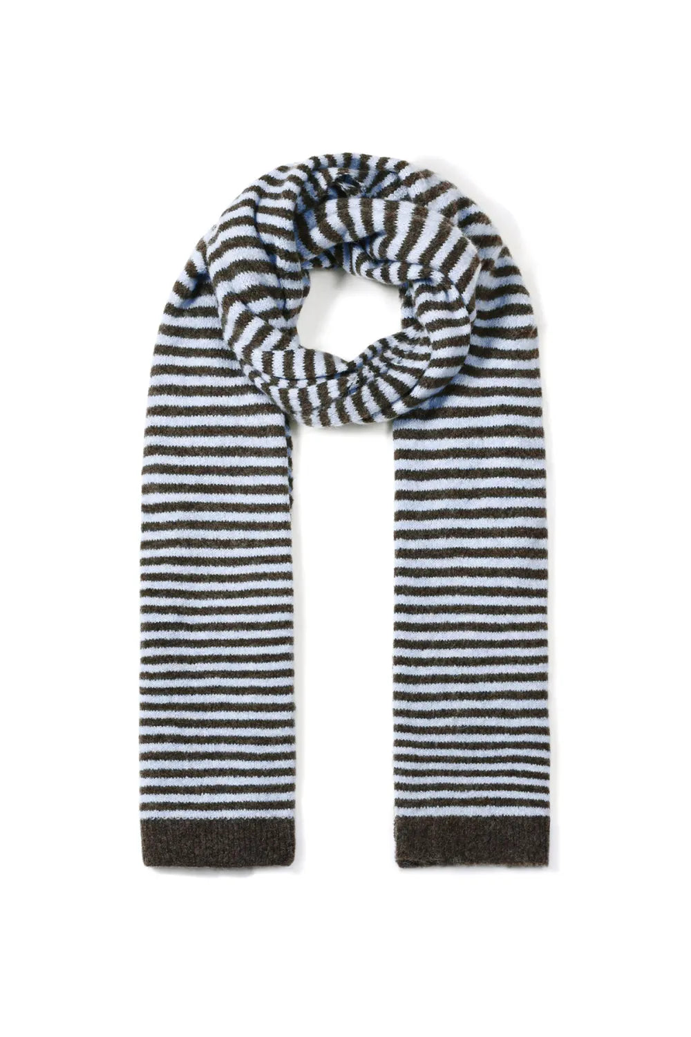 Wintersjaal met strepen blauw