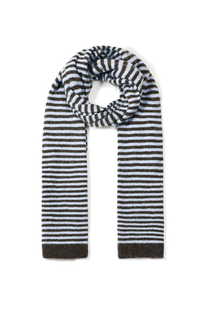 Wintersjaal met strepen blauw