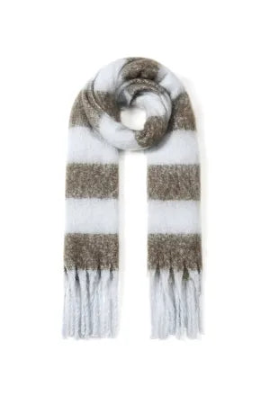 Wintersjaal met strepen bruin