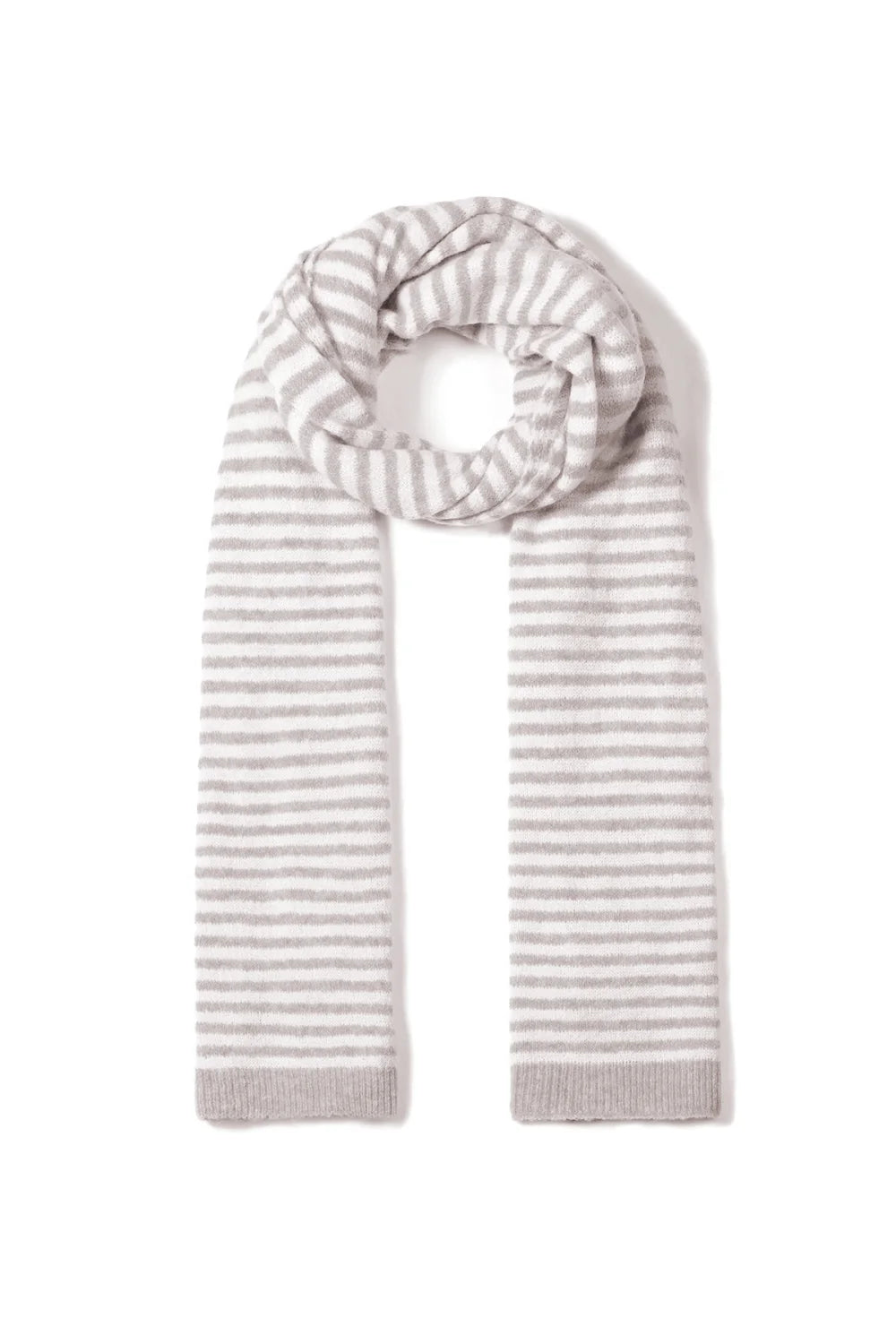 Wintersjaal met strepen khaki