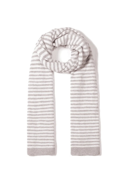 Wintersjaal met strepen khaki