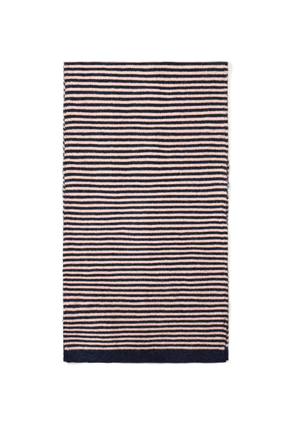 Wintersjaal met strepen marineblauw