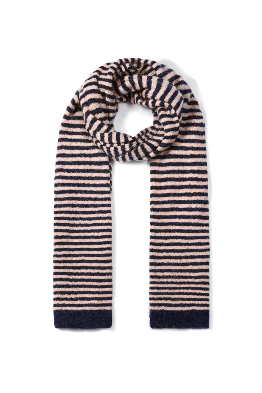 Wintersjaal met strepen marineblauw