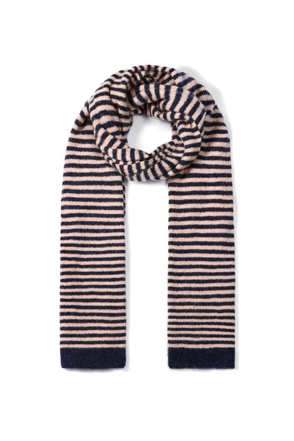 Wintersjaal met strepen marineblauw