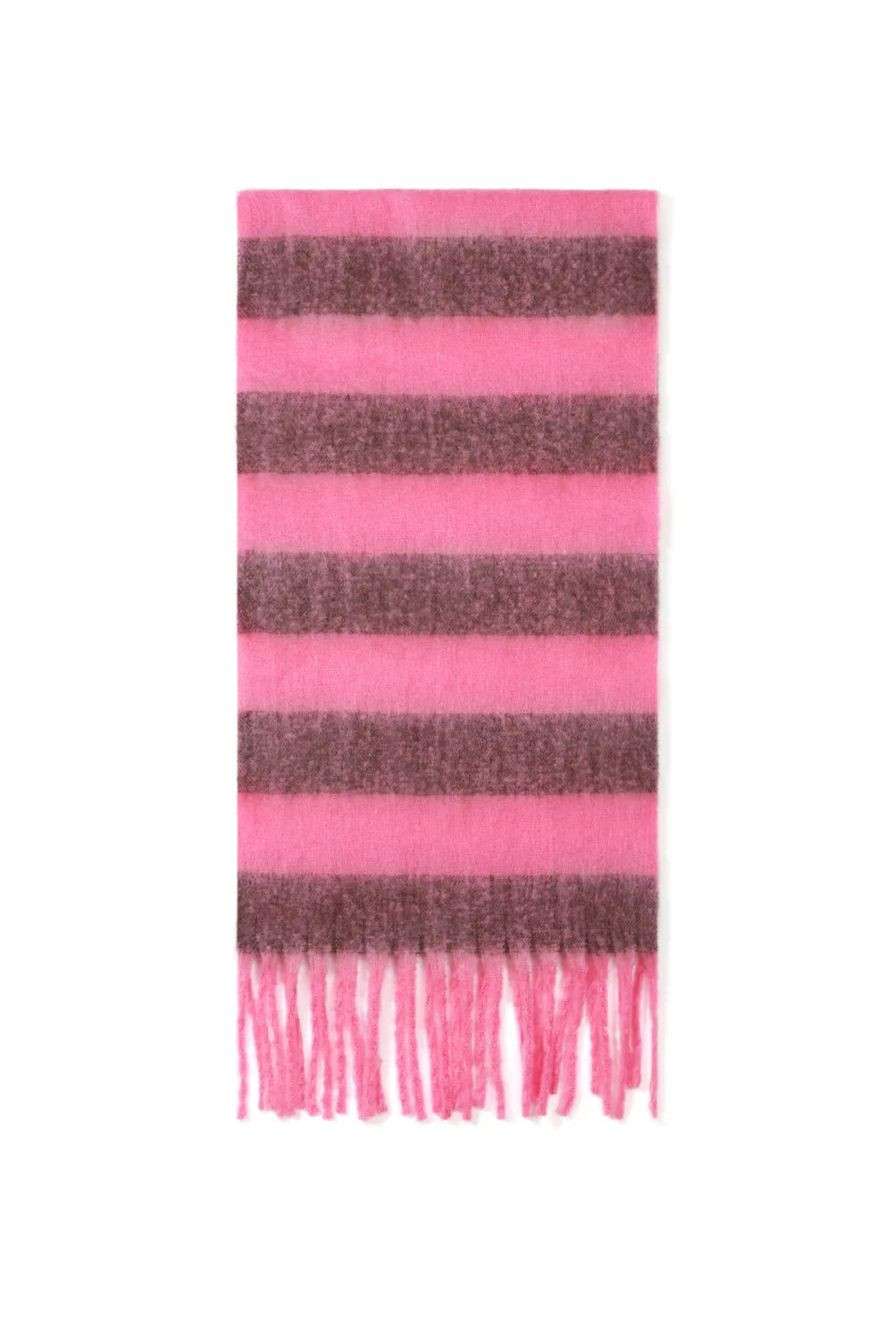 Wintersjaal met strepen roze