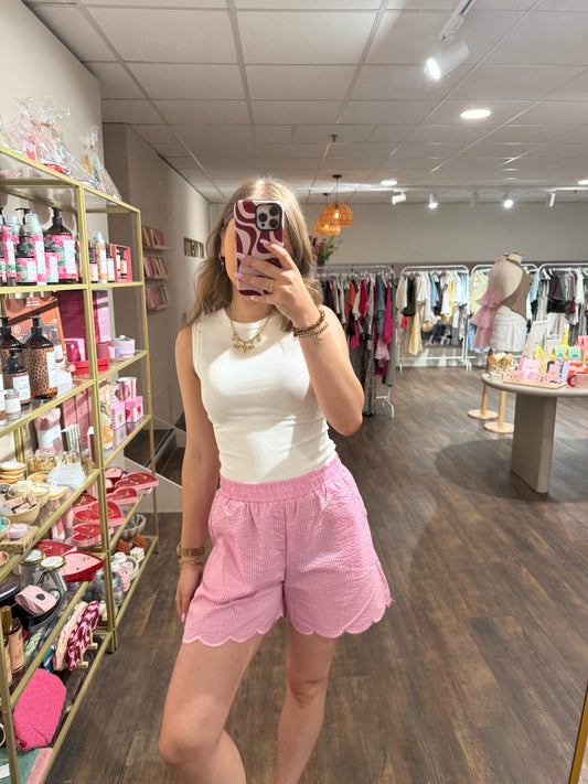 Witte rib tanktop voor dames 