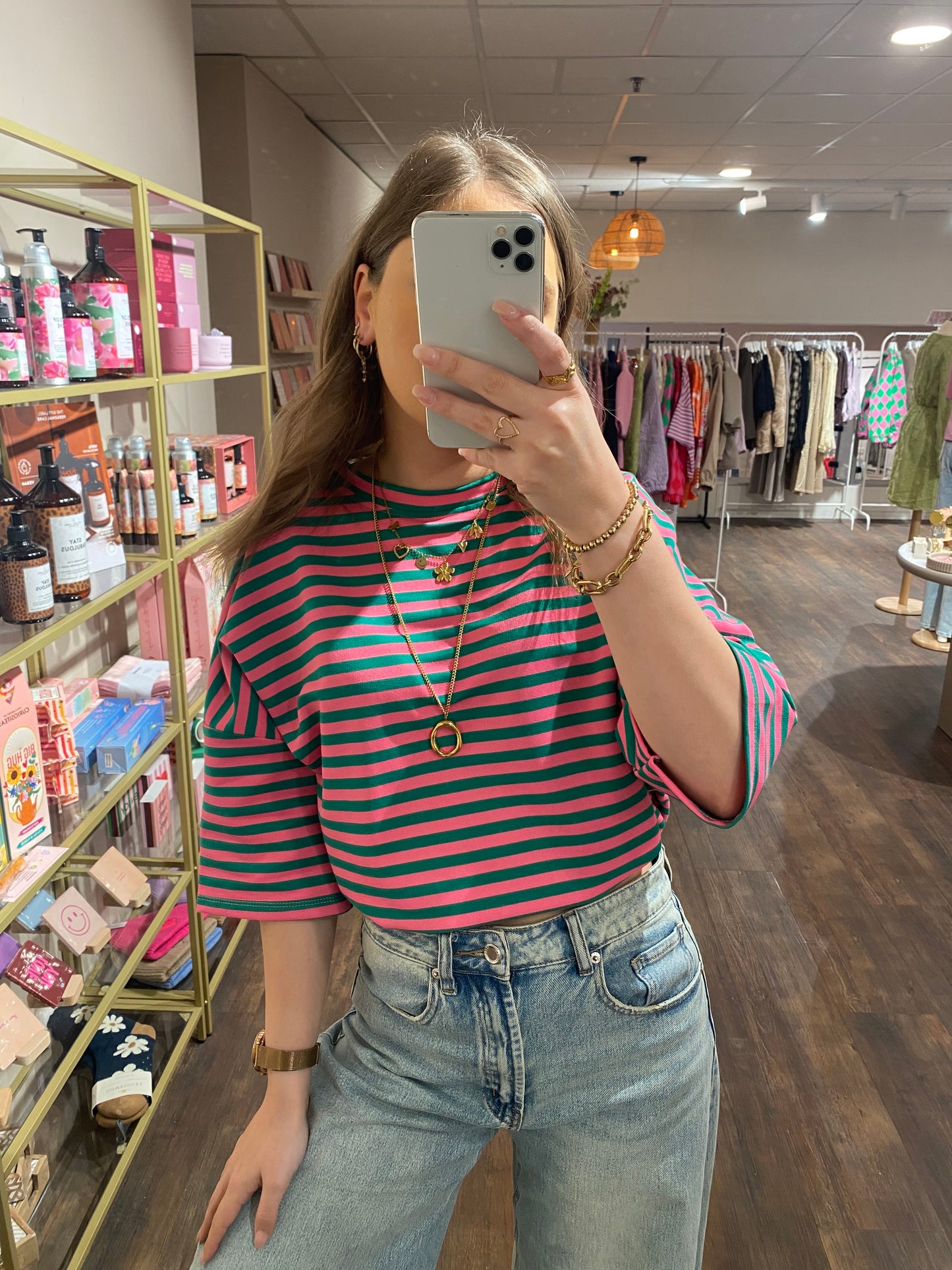 Casual gestreept shirt met comfortabele pasvorm.