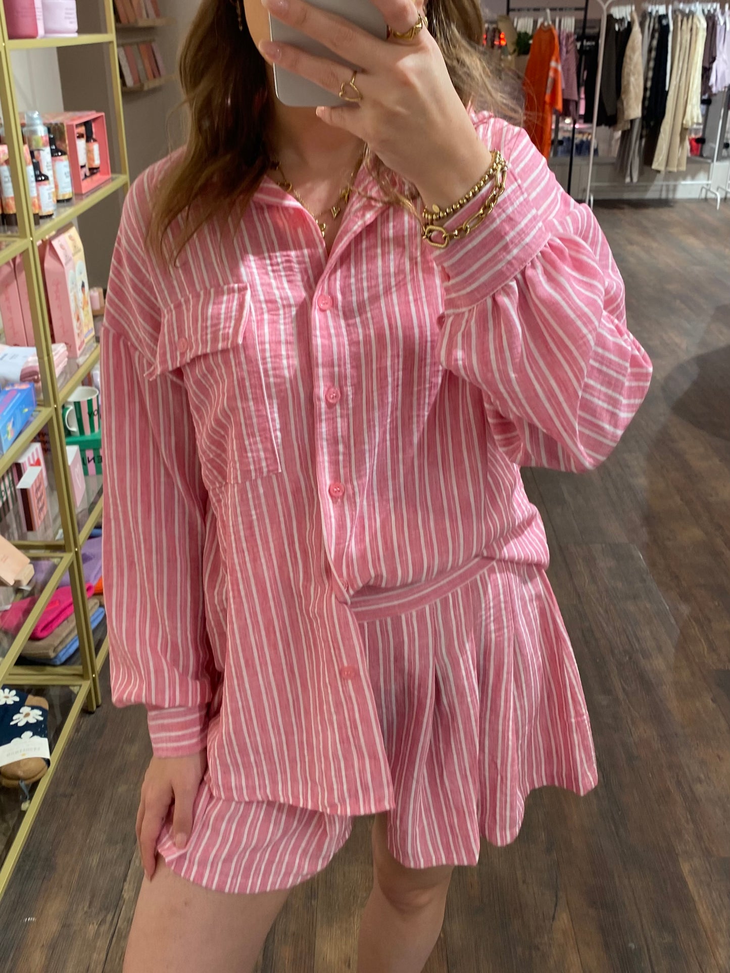 Zomerse co-ord outfit met elastische short.