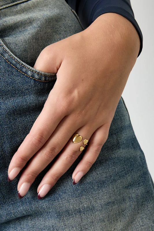 Triple the Love ring goud