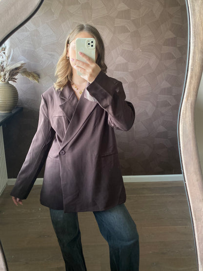 Oversized bruine blazer, perfect voor casual en zakelijke outfits