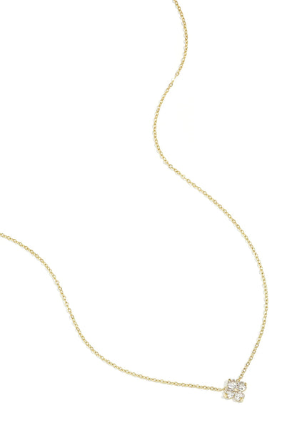 Strass klavertje ketting goud