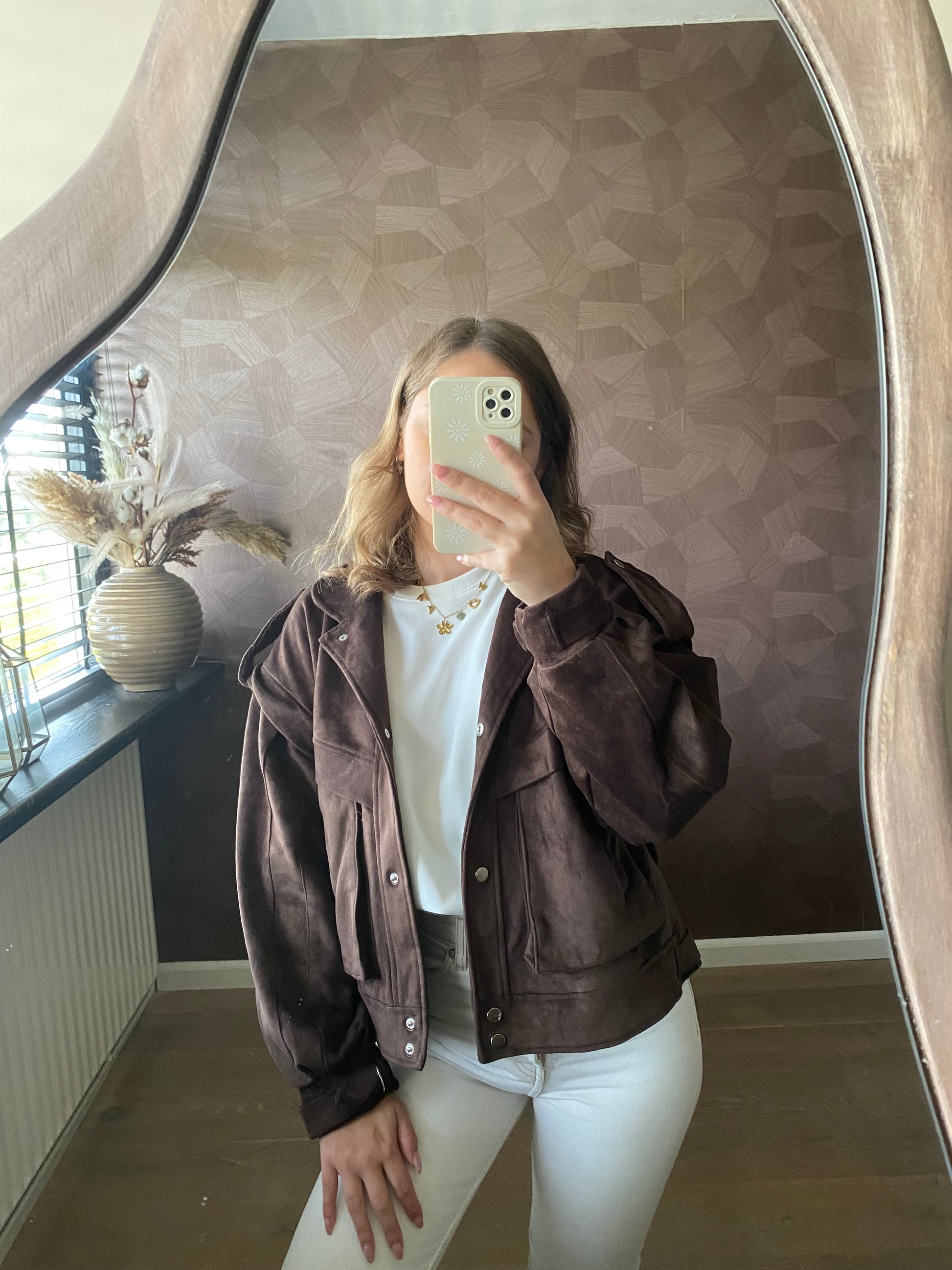 chocolade bruin suede jasje